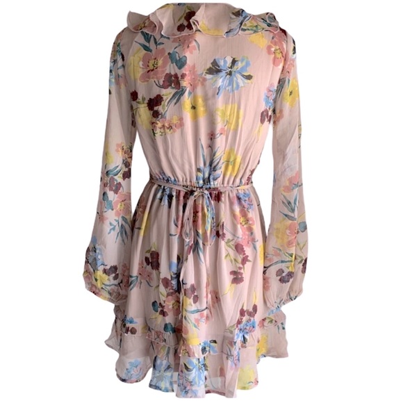 BAND OF GYPSIES NWT BLUSH FLORAL MINI DRESS - Picture 5 of 12